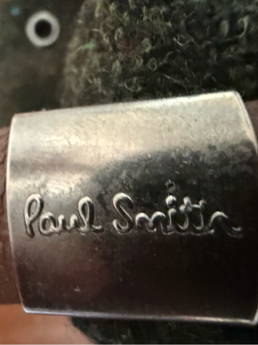 Paul Smith Olive Green Wool Cap with Branded Buckle - Picture 4 of 7